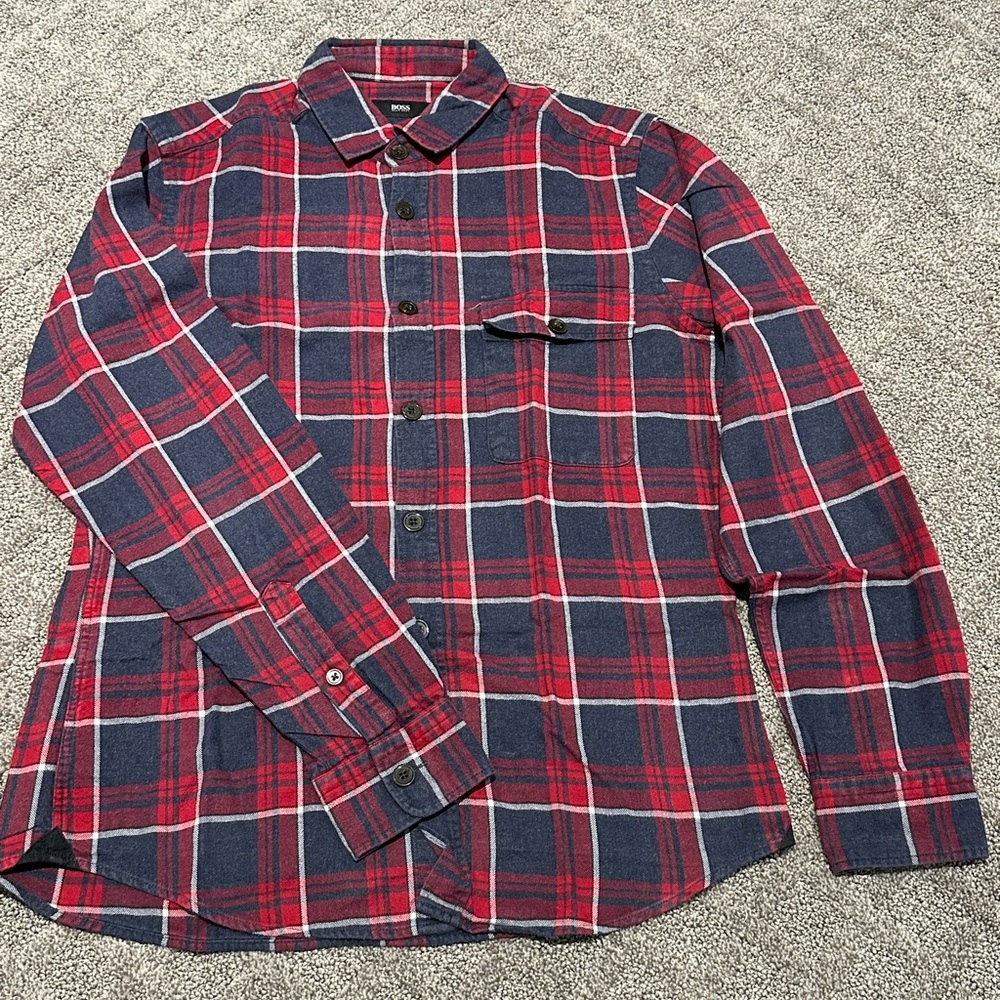 Boss by Hugo boss Men’s Flannel plaid button down